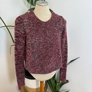 Free People Sweater Space Dye Chunky Knit Red Pink S‎ Excellent Womens